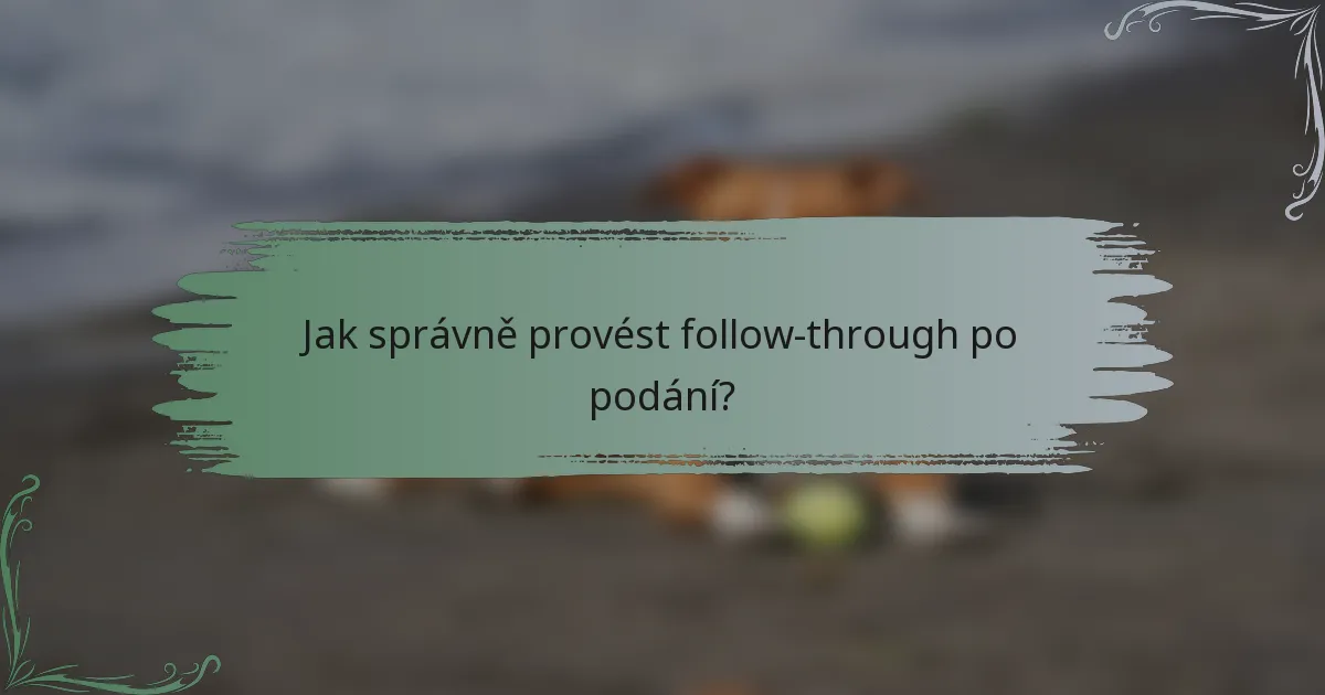 Jak správně provést follow-through po podání?
